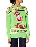 Cold Crush Women's Ugly Christmas Sweater, Gingerbread/Neon Green, Large | Amazon (US)