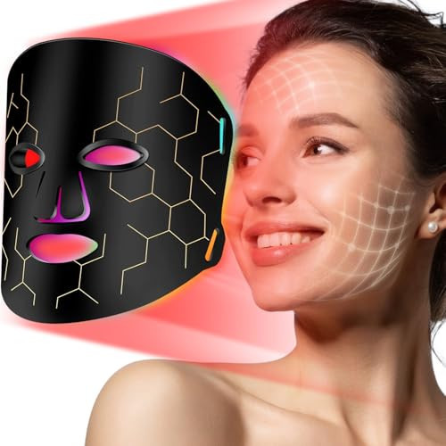 LED Fcae Mask Light Therapy, 8 Modes 288 Beads Red Light Therapy for Face, Portable Remote Timer, 630nm & 850nm Infrared Therapy Mask for Anti-Aging, Skin Rejuvenation at Home | Amazon (US)
