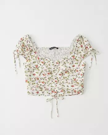 Cinched Tie Blouse | Abercrombie & Fitch US & UK