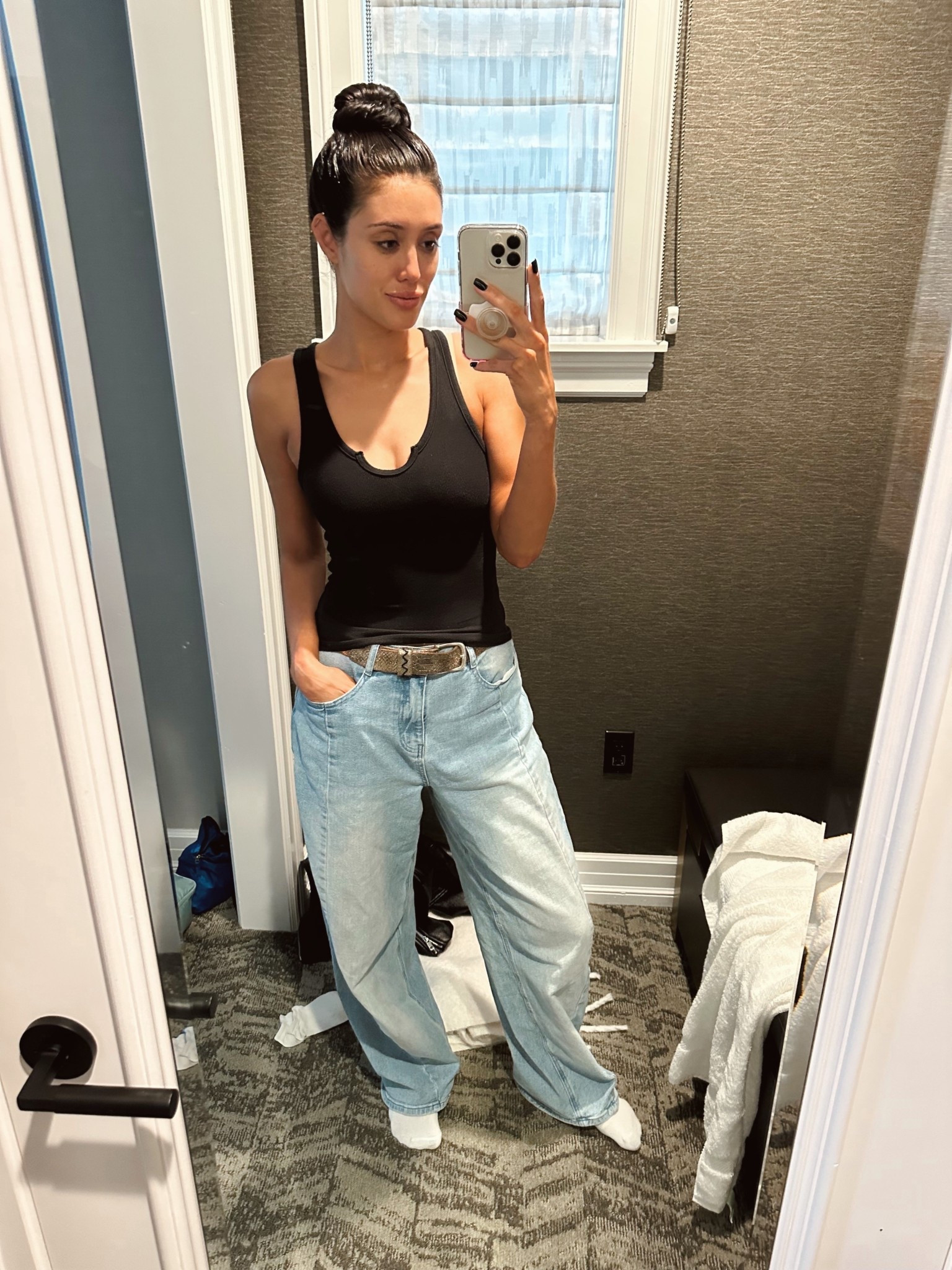 Airport outfit and long flight hair mask

Flying makes my hair so dry and I’m always using heat on my hair during trips so a pre flight hair mask is a must

Hair mask, airport outfit, fitted tank top, barrel jeans, no show socks, white socks, everyday socks, travel outfit, travel hack, travel routine, hair care, hair mask

#LTKootd #LTKBeauty #LTKTravel