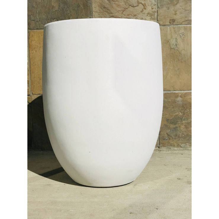 21.7" Lightweight Concrete Outdoor Bowl Planter Pure White - Rosemead Home & Garden, Inc. | Target