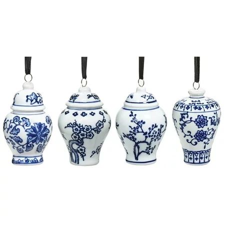 Bandwagon Mini Ginger Jar Ornaments Set of 4 Porcelain Hanging Ornaments | Walmart (US)