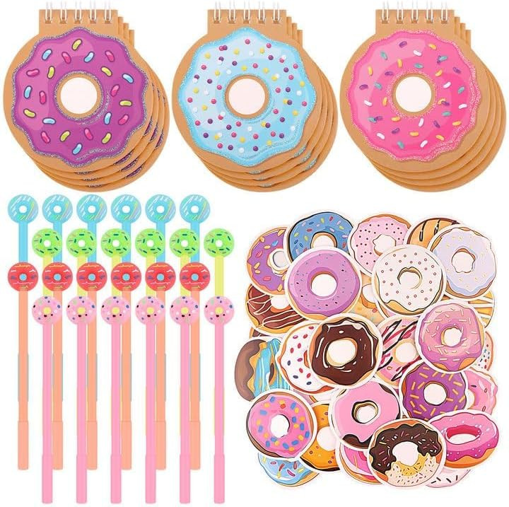 32 Pcs Donut Party Favors Bulk Donut Mini Spiral Notepads Donut Pens Stickers Set Donuts Birthday... | Amazon (US)