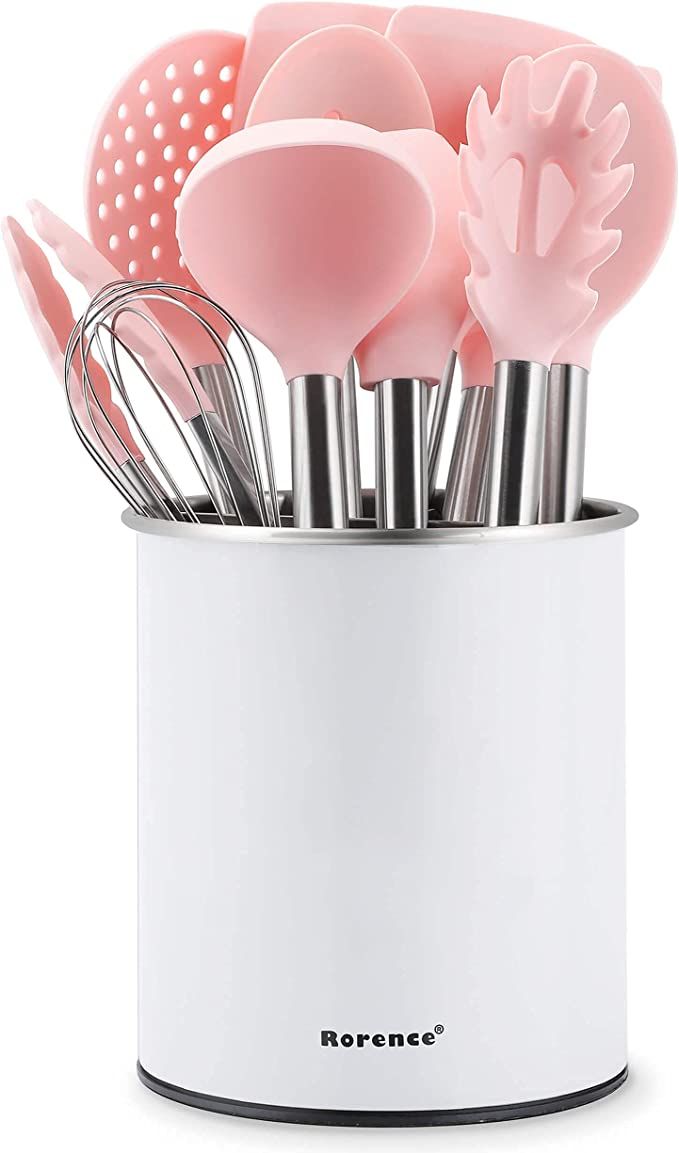 Rorence Silicone Kitchen Utensil Set with Rotating Utensil Holder: 12 Pieces Kitchen Gadgets for ... | Amazon (US)