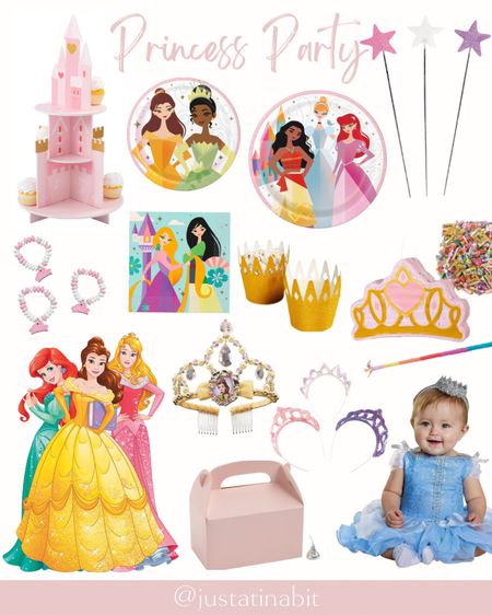 Princess Party - princess crown, princess party castle treat stand, princess paper plates, disposable paper snack cups, party essentials! 

#LTKunder100 #LTKparties #LTKkids