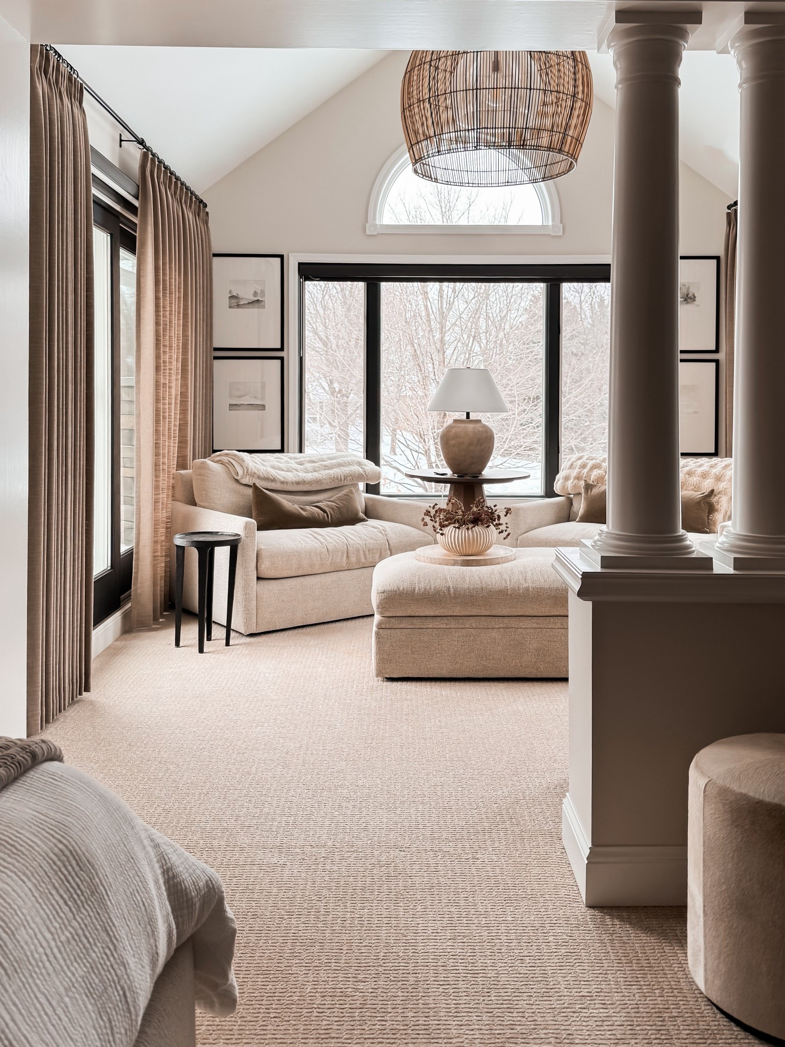 Snowy sunroom. It warmed up enough to roll up the shades and opened the curtains! We are also got a beautiful fresh snowfall! 

#LTKHome #LTKdayinmylife