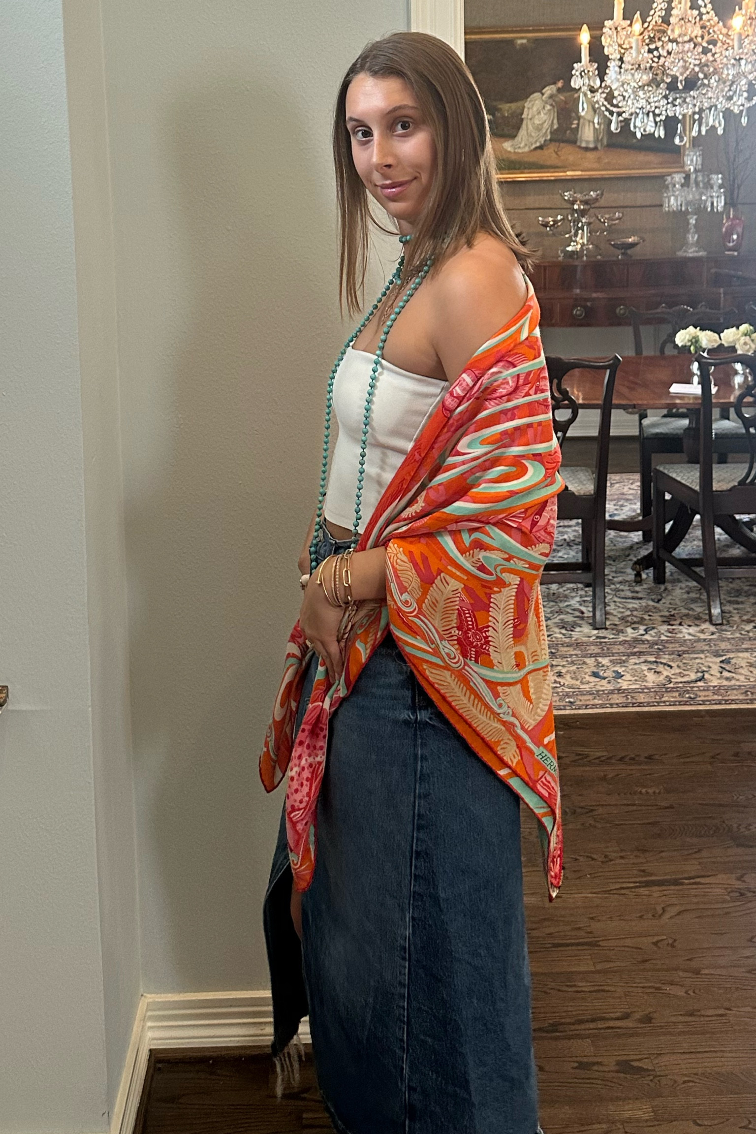 Add a scarf for a pop of color! 🧡💙

#LTKSeasonal #LTKStyleTip
