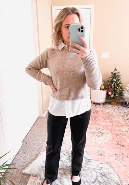 Business casual outfit idea. 





Workwear outfit, faux leather pants, jeans, work outfit, office outfit, winter outfit, winter sweater, cropped sweater, Target sweater, outfit inspo, over 40 outfit, ootd, classic shirt, white shirt, portofino shirt 

#LTKstyletip #LTKSeasonal #LTKworkwear