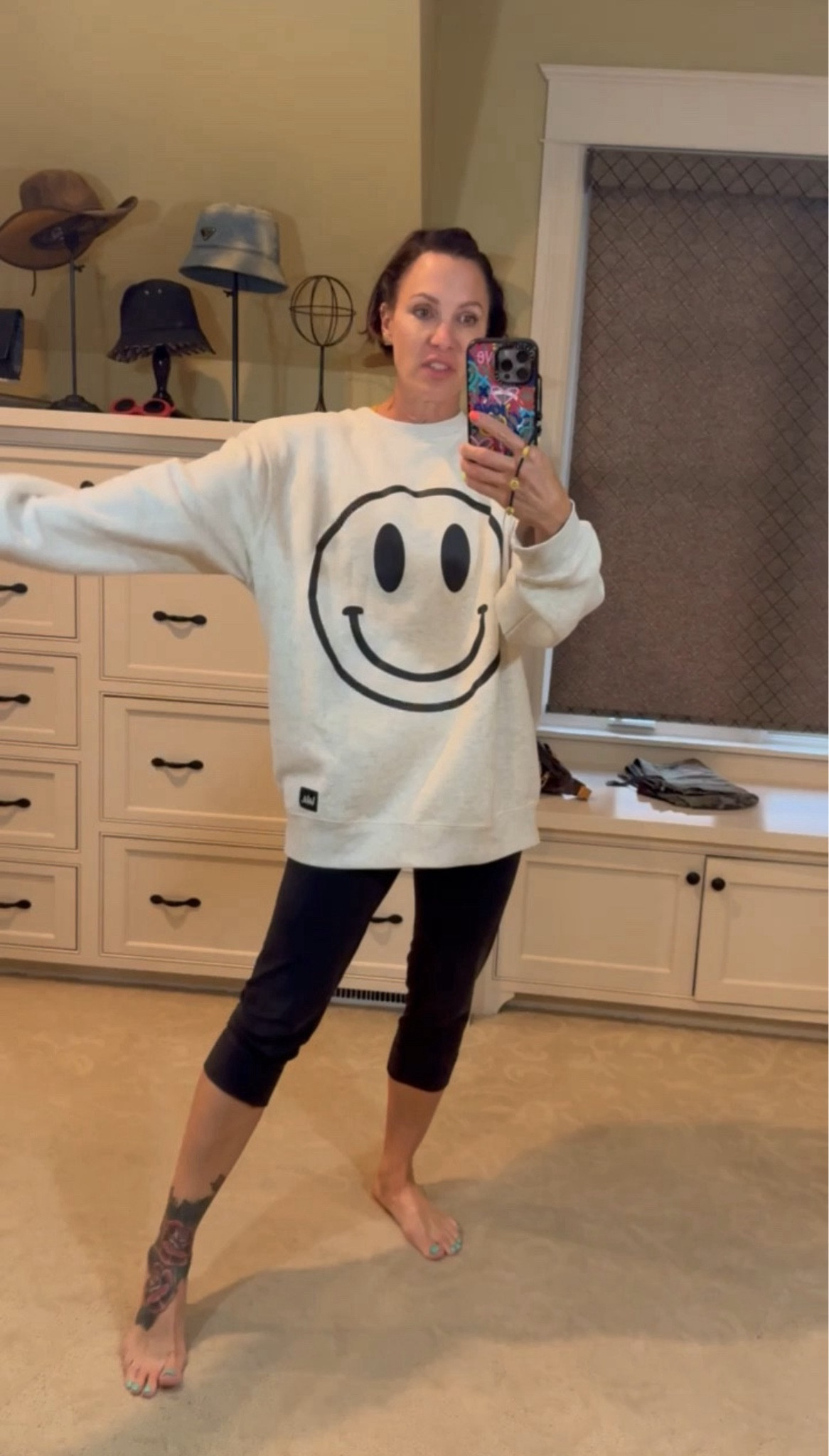BACK IN STOCK!!
love this oversized smiley face sweatshirt! so perfect for cozy summer nights
wearing size small
it is oversized fit 

#LTKStyleTip #LTKBacktoSchool #LTKFindsUnder100