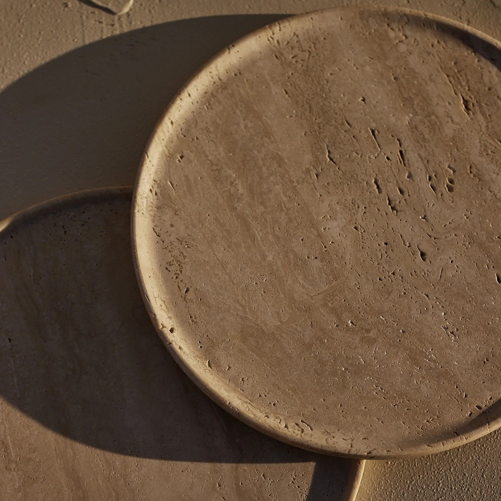 Round Travertine Vanity Tray | StyleMeGHD
