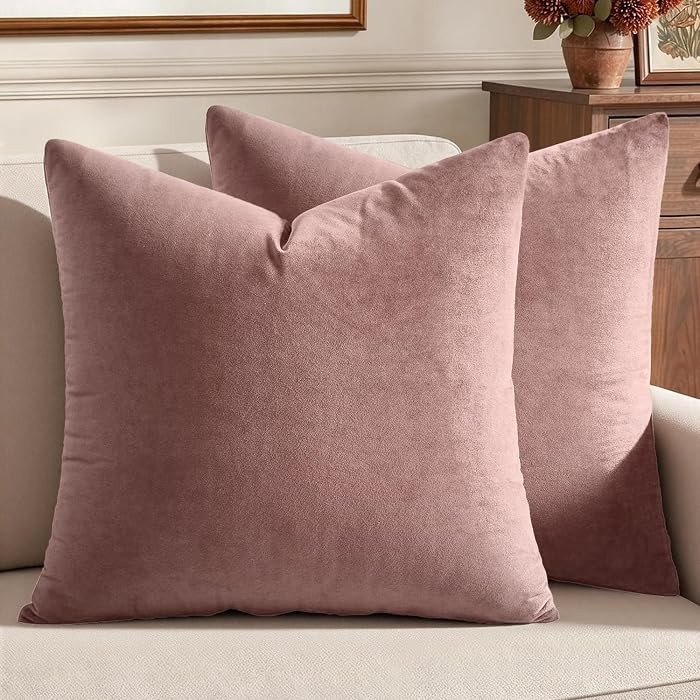 MIULEE Velvet Throw Pillow Covers 18x18 Inch Pack of 2 Jam | Amazon (US)