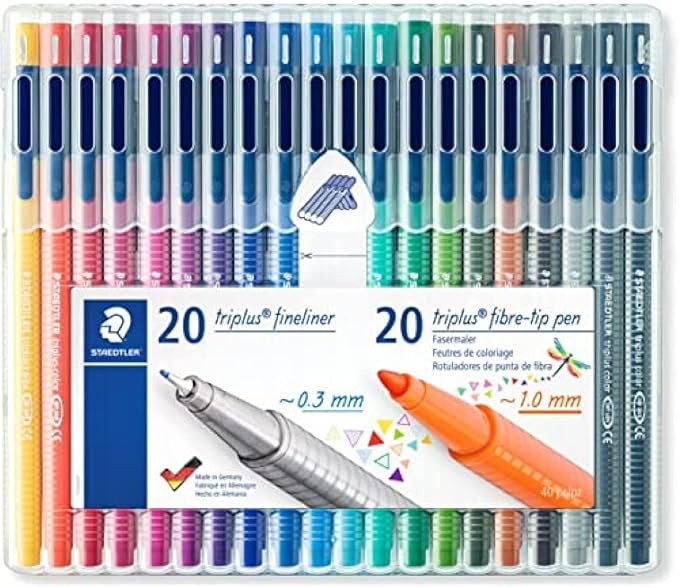 STAEDTLER Triplus Fineliner and Fibre Tip Pen Set, Mix & Match Feature, Ergonomic Triangular Shap... | Amazon (US)