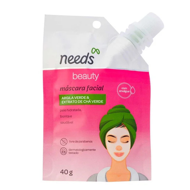Máscara Facial Needs Beauty Argila Verde & Extrato de Chá Verde com 1 unidade | Drogasil (BR)