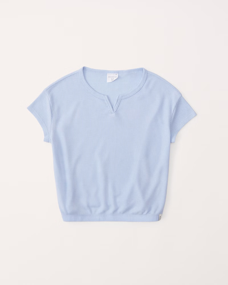 girls waffle cinched hem tee | girls | Abercrombie.com | Abercrombie & Fitch (US)