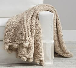 Cozy Pom Pom Sherpa Throw | Pottery Barn (US)