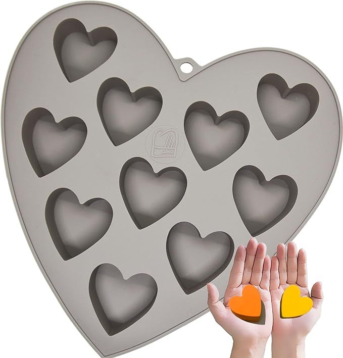 MarStore 10 Cavities Heart Shape Silicone Mold for 10 Functions Baking Chocolate, Soap, Fondant, ... | Amazon (US)