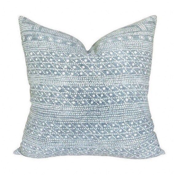 Turandot in Aurora Pillow Cover // Modern Farmhouse Decor Pillow // Indigo Blue Washed Linen Deco... | Etsy (US)