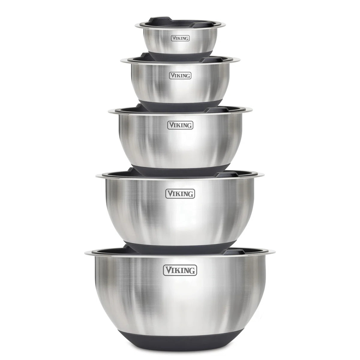 Viking 10 Piece Stainless Steel Mixing Bowl Set with Lids | Wayfair North America