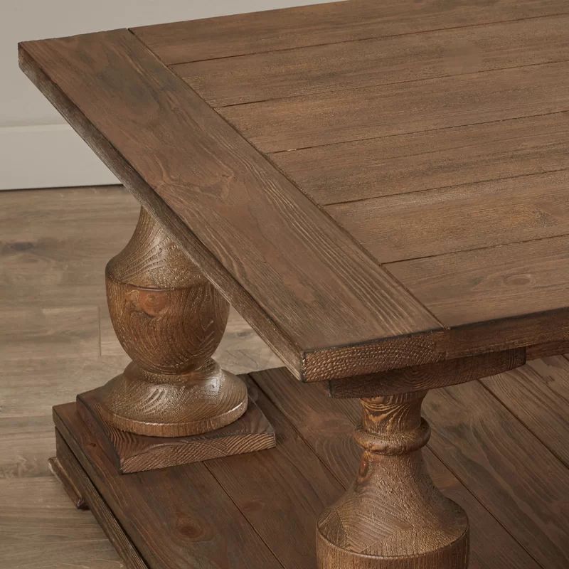 Orval Solid Wood Floor Shelf Coffee Table with Storage | Wayfair North America