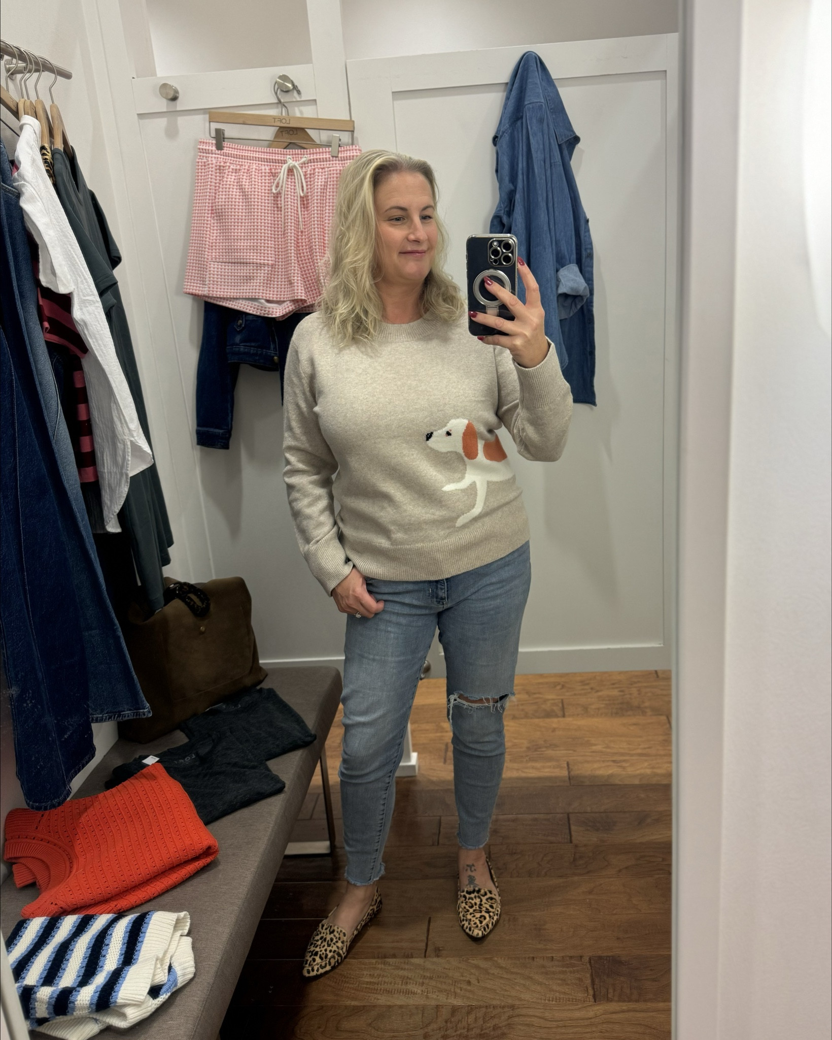 Finally feeling like fall in GA—well, at least in the morning!  Picked up these two sweaters from The LOFT.  Of course I had to get the dog one and that orange is bright and screams FALL!  

#LTKSeasonal #LTKMidsize #LTKOver40