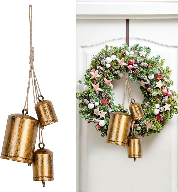 Styleonme Decorative Bells, Christmas Bells, Metal Indoor and Outdoor Blessing Bells, 3-Piece Set... | Amazon (US)