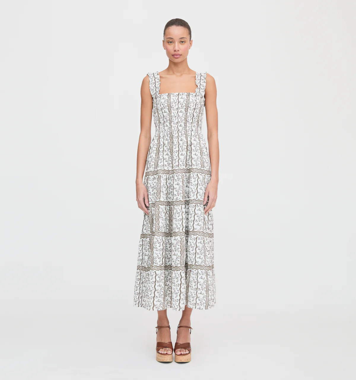 The Kimmy Nap Dress - Cosmos Floral Stripe | Hill House Home US