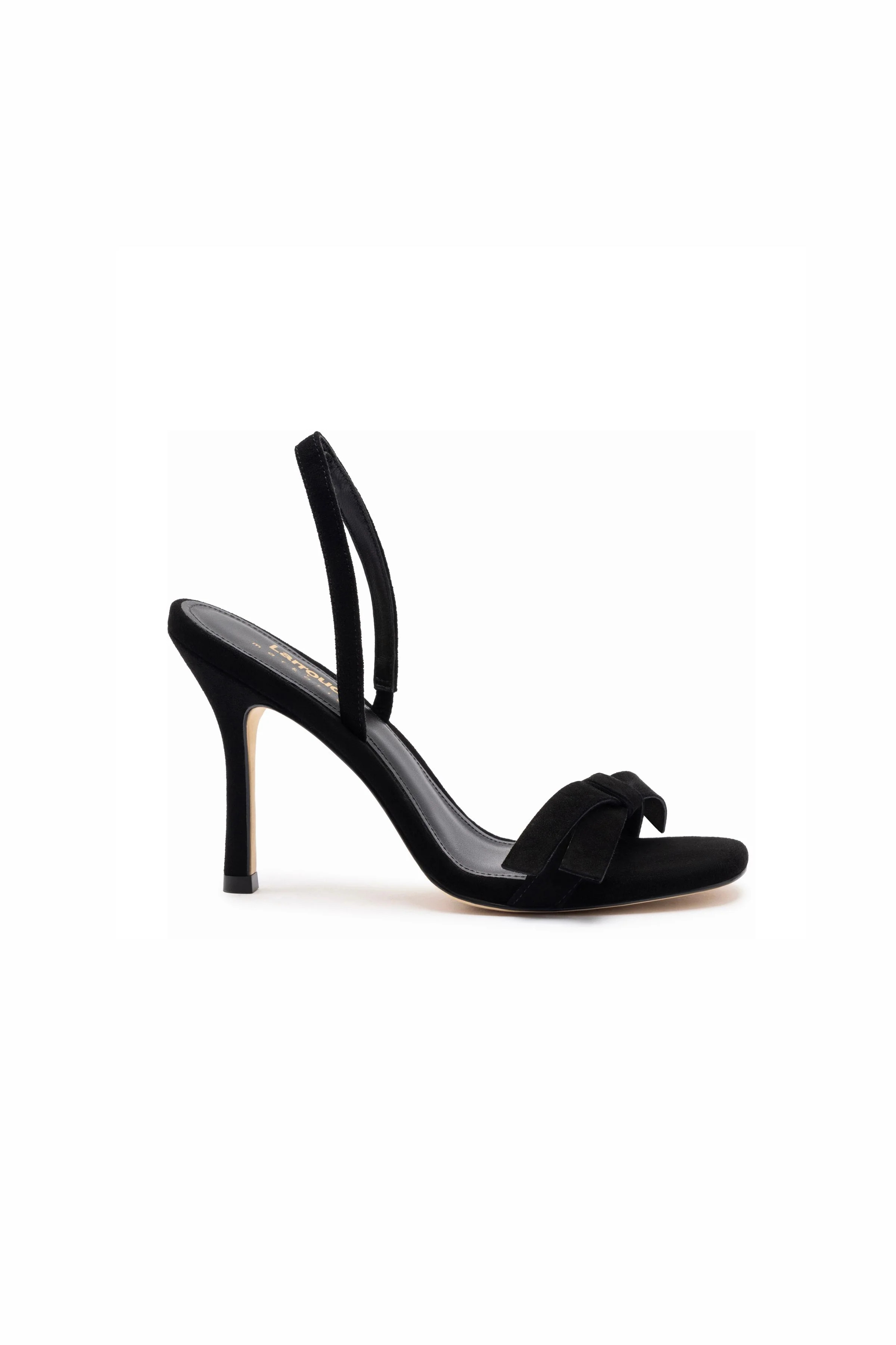 Larroudé x Markarian Sandal In Black Suede | Markarian