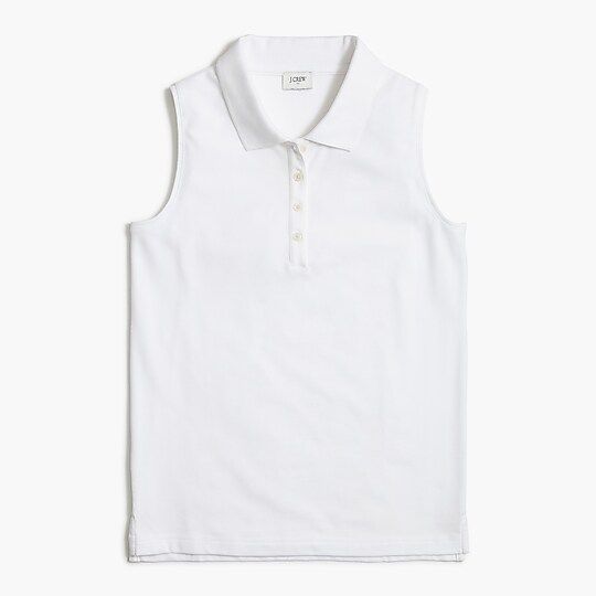 Sleeveless piqué polo shirt | J.Crew Factory