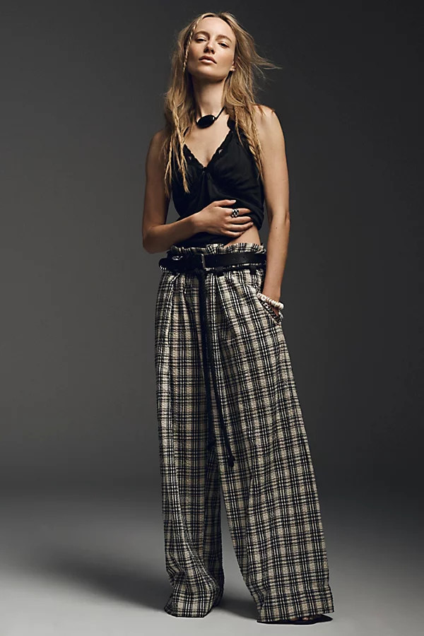 Dimes Tie Plaid Trousers | Free People (Global - UK&FR Excluded)
