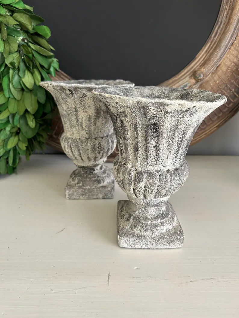 Vintage Cement Urn Garden Urn - Etsy | Etsy (US)