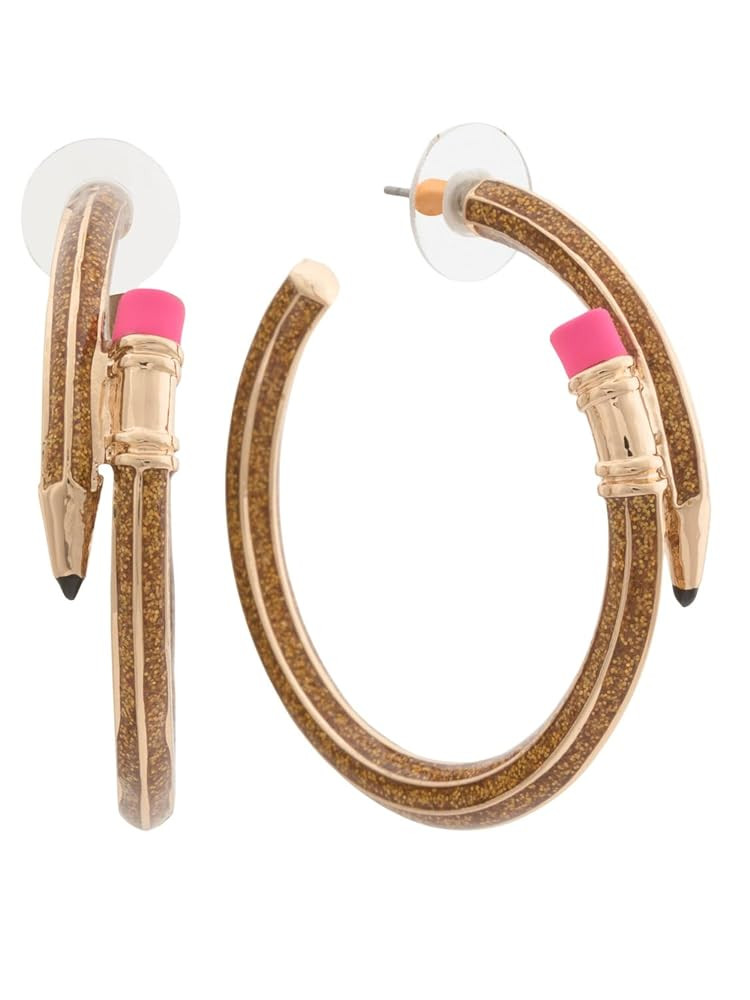 Betsey Johnson Pencil Hoop Earrings | Amazon (US)