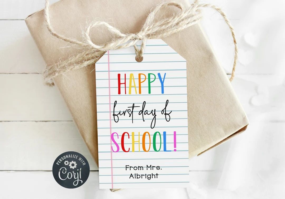 Back to School Gift Tag Template Printable Rainbow First Day - Etsy | Etsy (US)