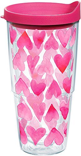 Amazon.com | Tervis Valentine's Day Pink Hearts All Over Made in USA Double Walled Insulated Tumb... | Amazon (US)