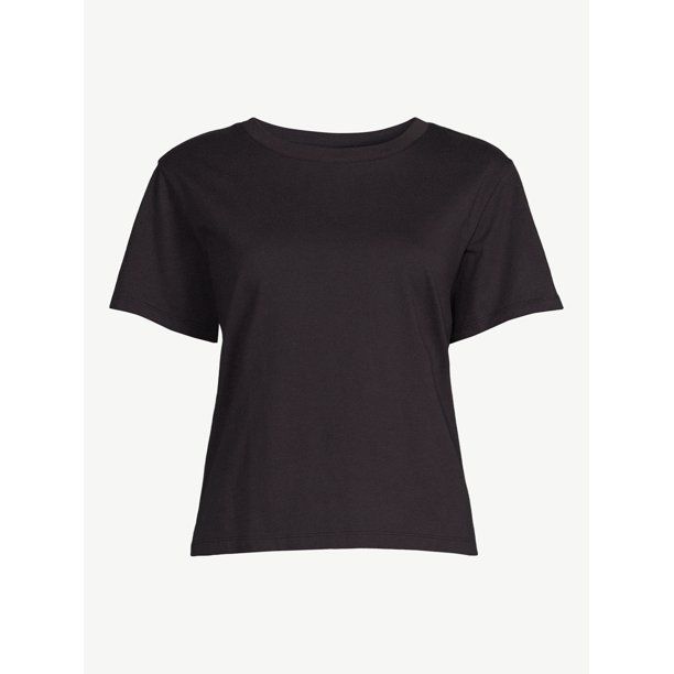 Free Assembly Women's Crop Box Tee with Short Sleeves | Walmart (US)