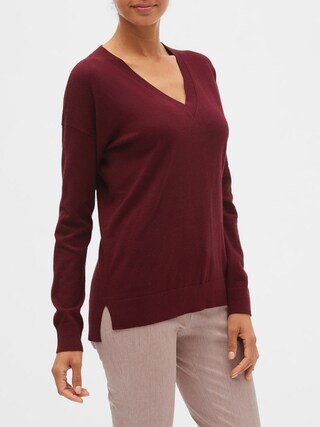 Premium Luxe Washable V-Neck Sweater | Banana Republic Factory