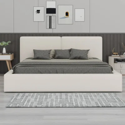 Upholstered Platform Bed, Grounded Bed With Solid Frame | Wayfair Professional