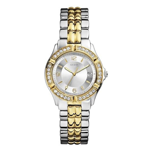 GUESS Silver + Gold-Tone Bracelet Watch with Date Feature. Color: Silver/Gold-Tone (Model: U0026L1) | Amazon (US)