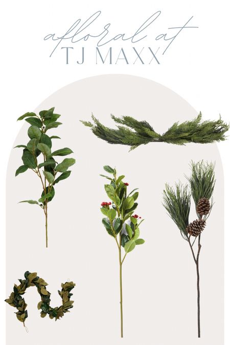 Afloral stems available at TJ Maxx! Faux florals, holiday greenery, holiday garland, pine garland, Norfolk pine, faux stems, Christmas stems, Christmas decor, holiday decor, home decor 

#LTKHoliday #LTKSeasonal #LTKhome