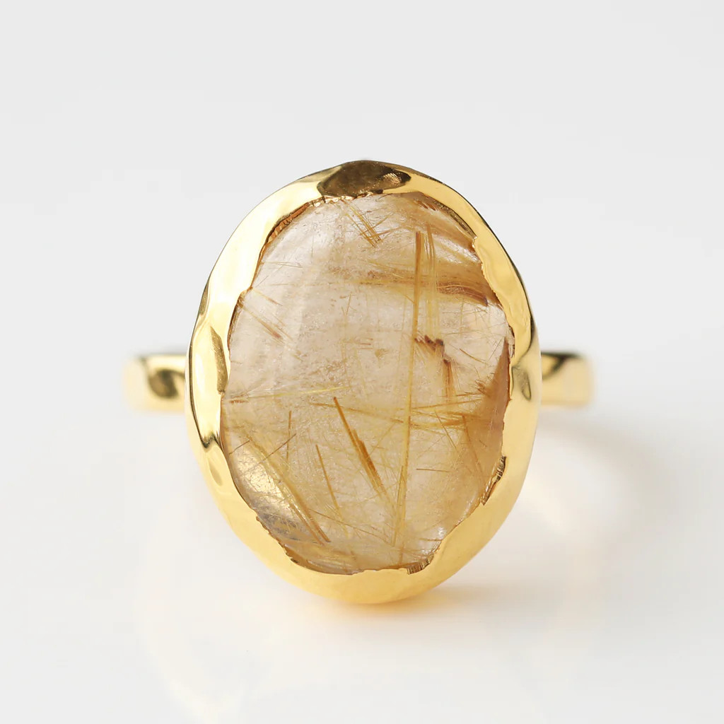 Caramel Quartz Molten Statement Ring | Carrie Elizabeth
