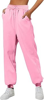 Fleece Sweatpants Women Soft High Waisted Workout Joggers Comfy Drawstring Y2k Sweat Pants Lounge... | Amazon (US)
