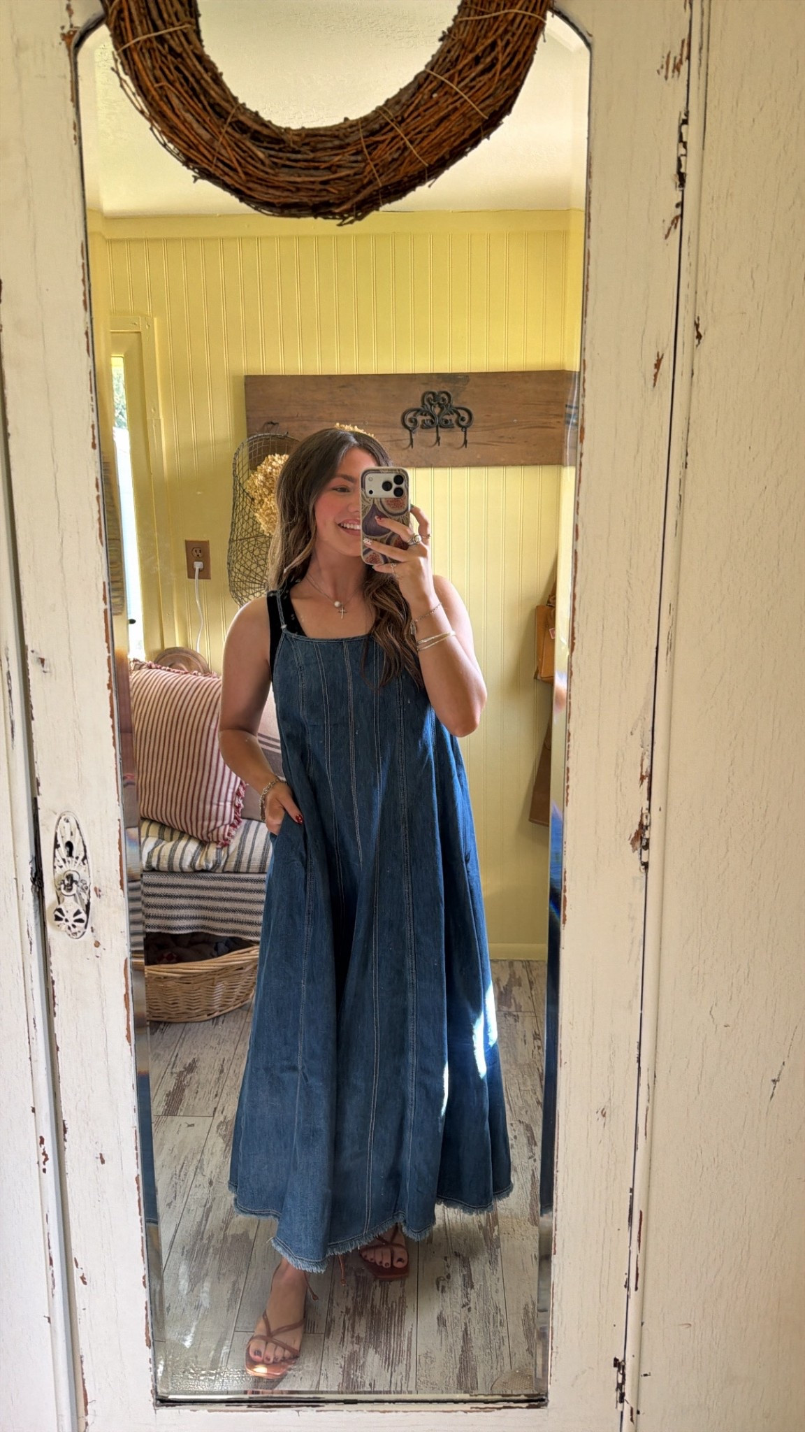 Maxi denim dress to make me feel like it’s summer 🫶🏼 code : GRACE_COATS for money off at three bird nest!

#LTKPetite #LTKootd