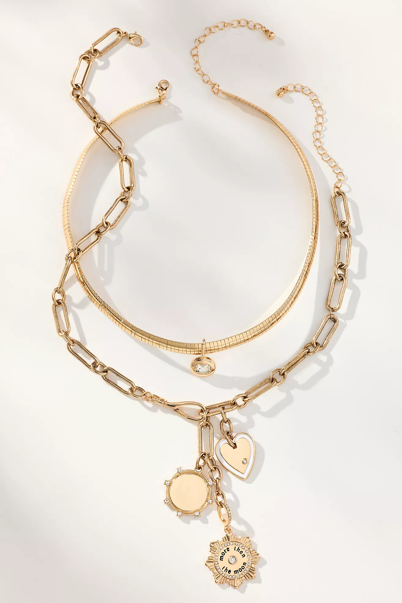 Layered Paperclip Chain Charm Necklaces, Set of 2 | Anthropologie (UK)