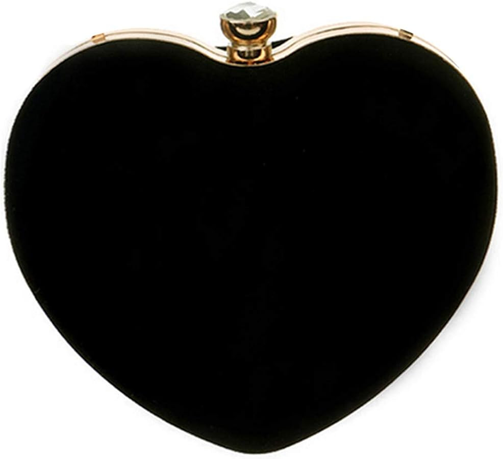 Goclothod Women Heart Shape Clutch Purse Velvet Shoulder Bag Evening Handbags | Amazon (US)