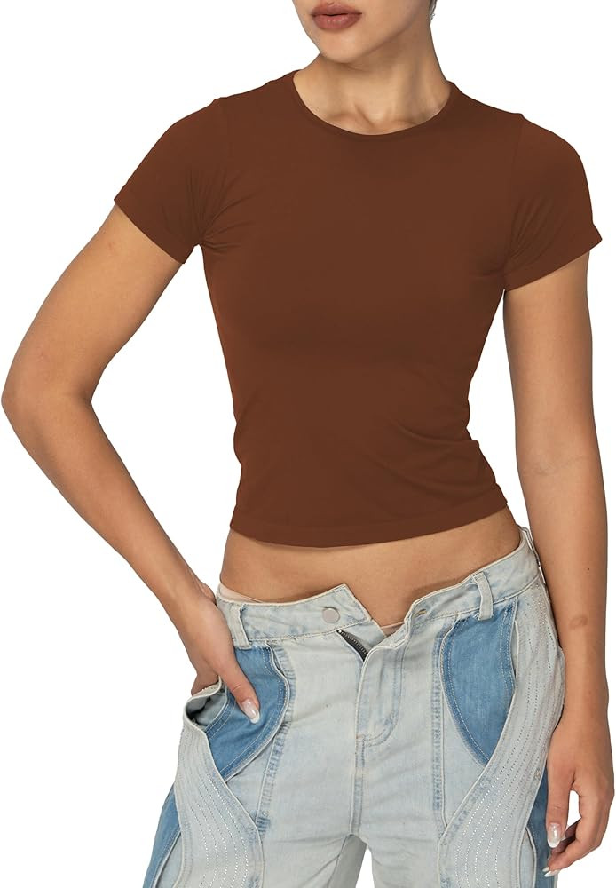 Sunzel Short Sleeve Fitted Basic T Shirts for Women, Ultra Soft Crew Neck Basic Tee Cute Trendy S... | Amazon (CA)
