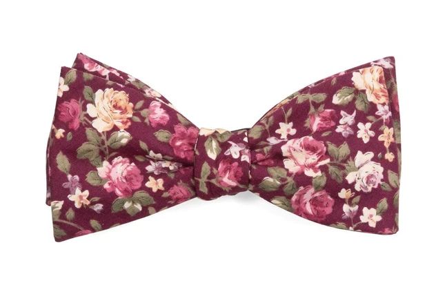 Moody Florals Burgundy Bow Tie | The Tie Bar