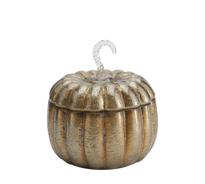 Mercury Glass Pumpkin Candle - Harvest Spice | Pottery Barn (US)