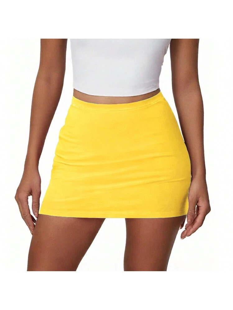 Bodycon Mini Skirts For Women High Waist Mid Waist Sexy Side Split Hem Summer Y2k Split Hem Penci... | SHEIN