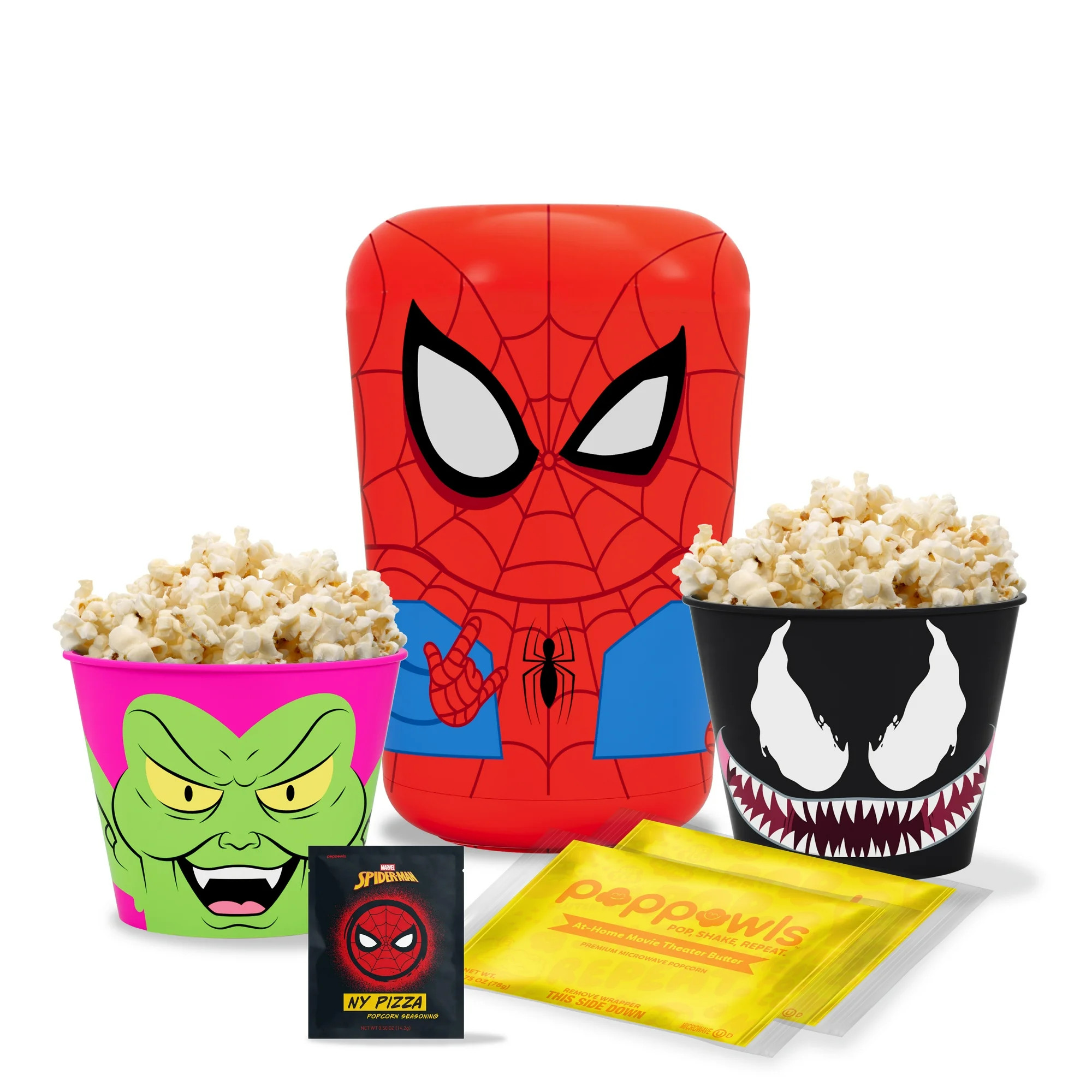 Spider-Man Poppowls Kit; At-Home Movie Night; Popcorn; All Ages; The Goblin And Venom | Walmart (US)
