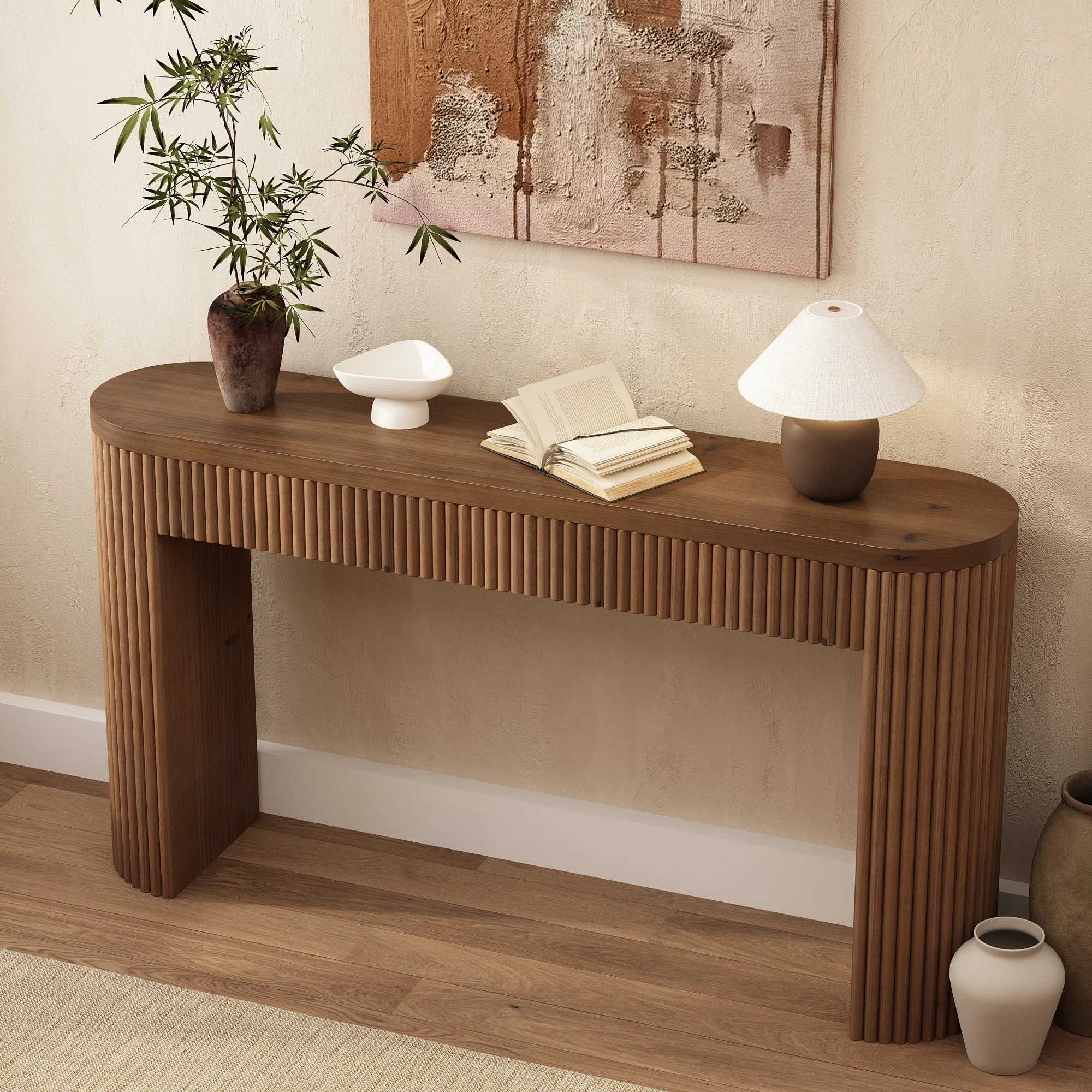 Gennari 55'' Fluted Wood Console Table With 1 Drawer | Wayfair North America