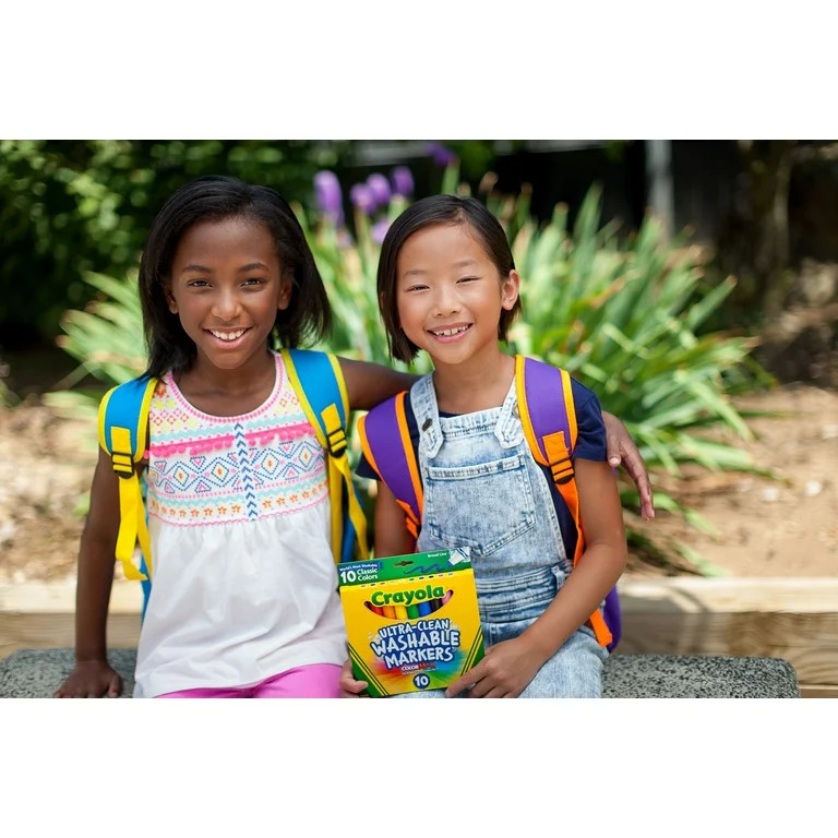 Crayola Ultra-Clean Washable Broad Line Markers, 10 Ct, School Supplies, Classroom Supplies for T... | Walmart (US)